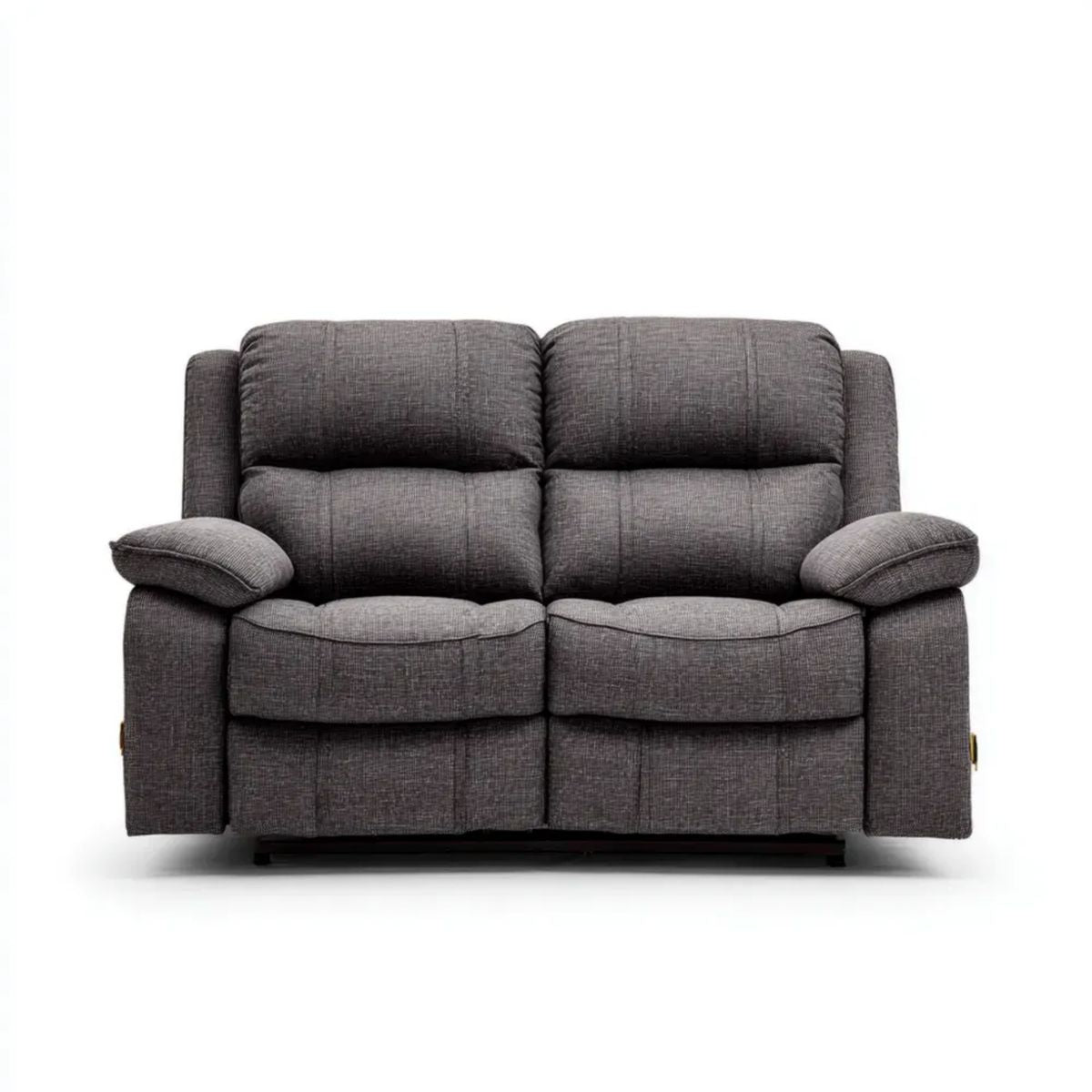 Dwuosobowa sofa z ręczną funkcją relaksu, grafitowa, z tapicerką poliestrową, 150 × 95 × 102 cm