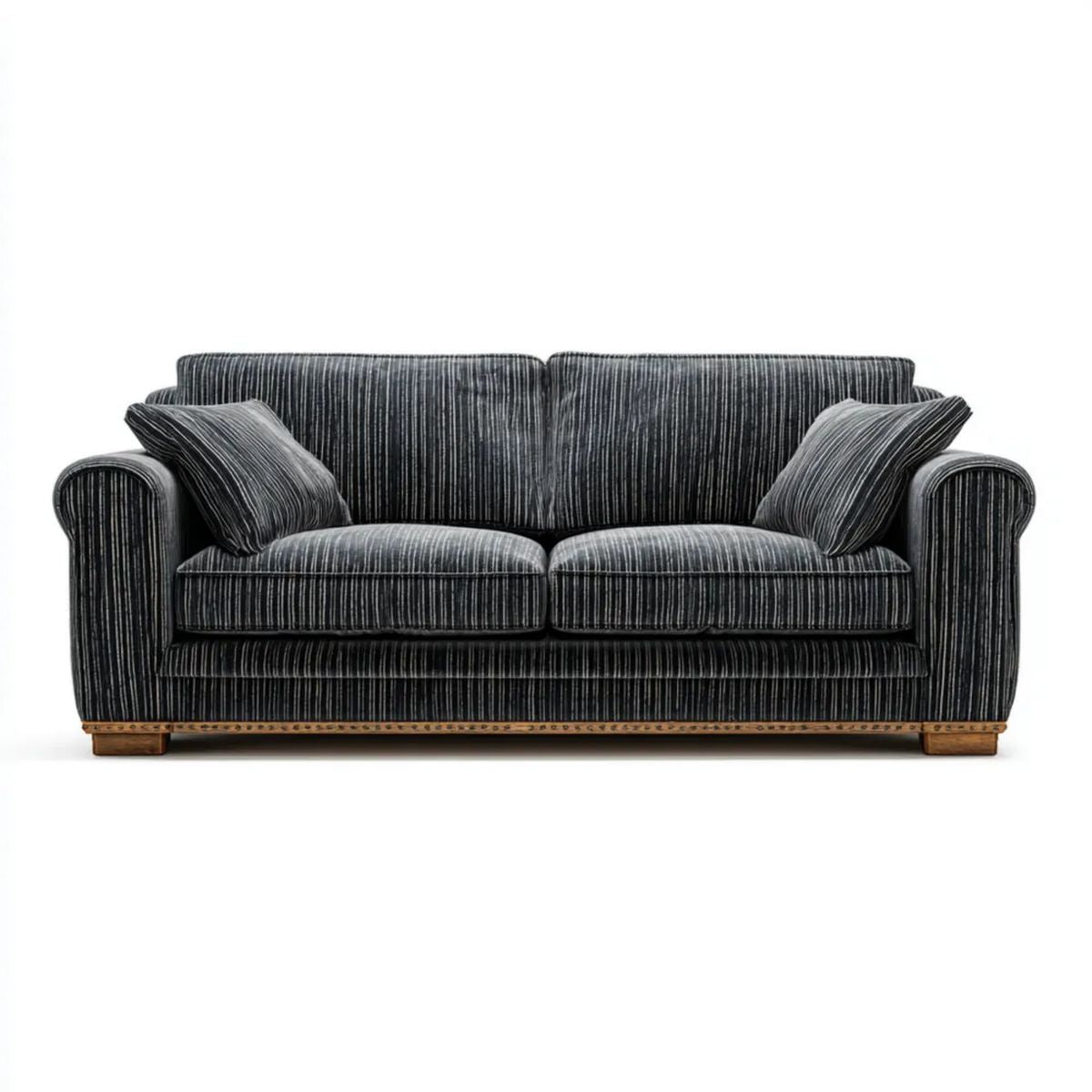 Dwuosobowa sofa z poliestru grafitowo-brązowa 200 × 90 × 90 cm