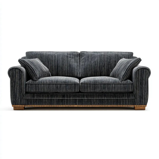Dwuosobowa sofa z poliestru grafitowo-brązowa 200 × 90 × 90 cm