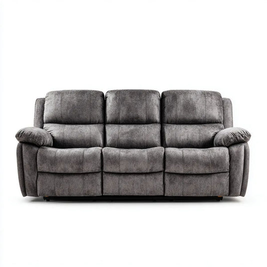 Trzyosobowa sofa z mikrofibry szara 210 x 95 x 102 cm