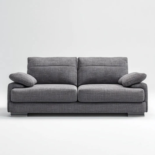 Dwuosobowa sofa tapicerowana z poliestru, szara, 180 × 90 × 85 cm