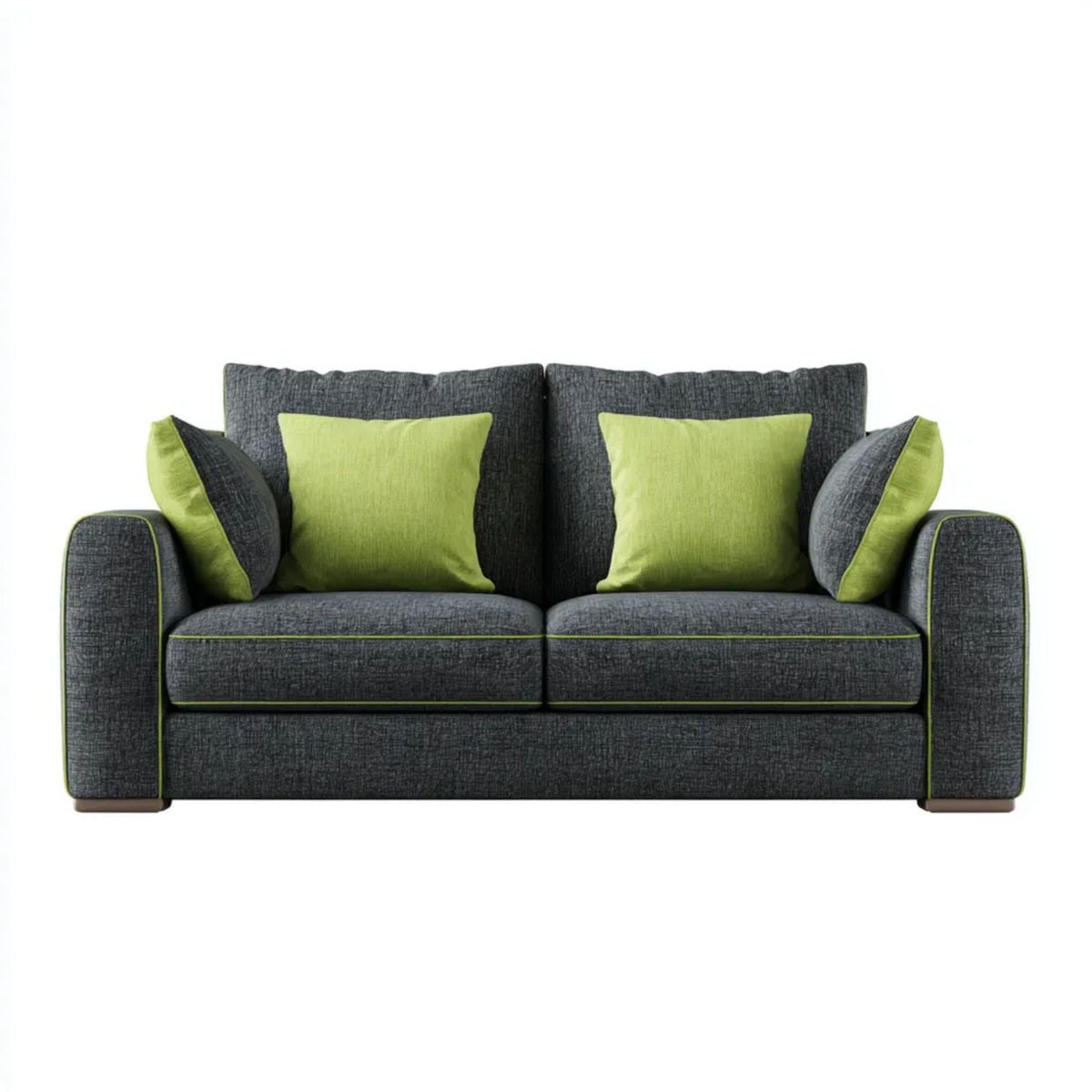 Sofa dwuosobowa grafitowo-zielona z tapicerką poliestrową 170 x 90 x 85 cm