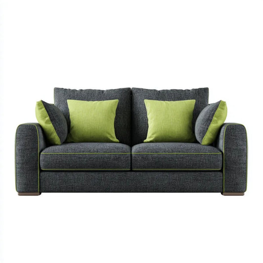 Sofa dwuosobowa grafitowo-zielona z tapicerką poliestrową 170 x 90 x 85 cm