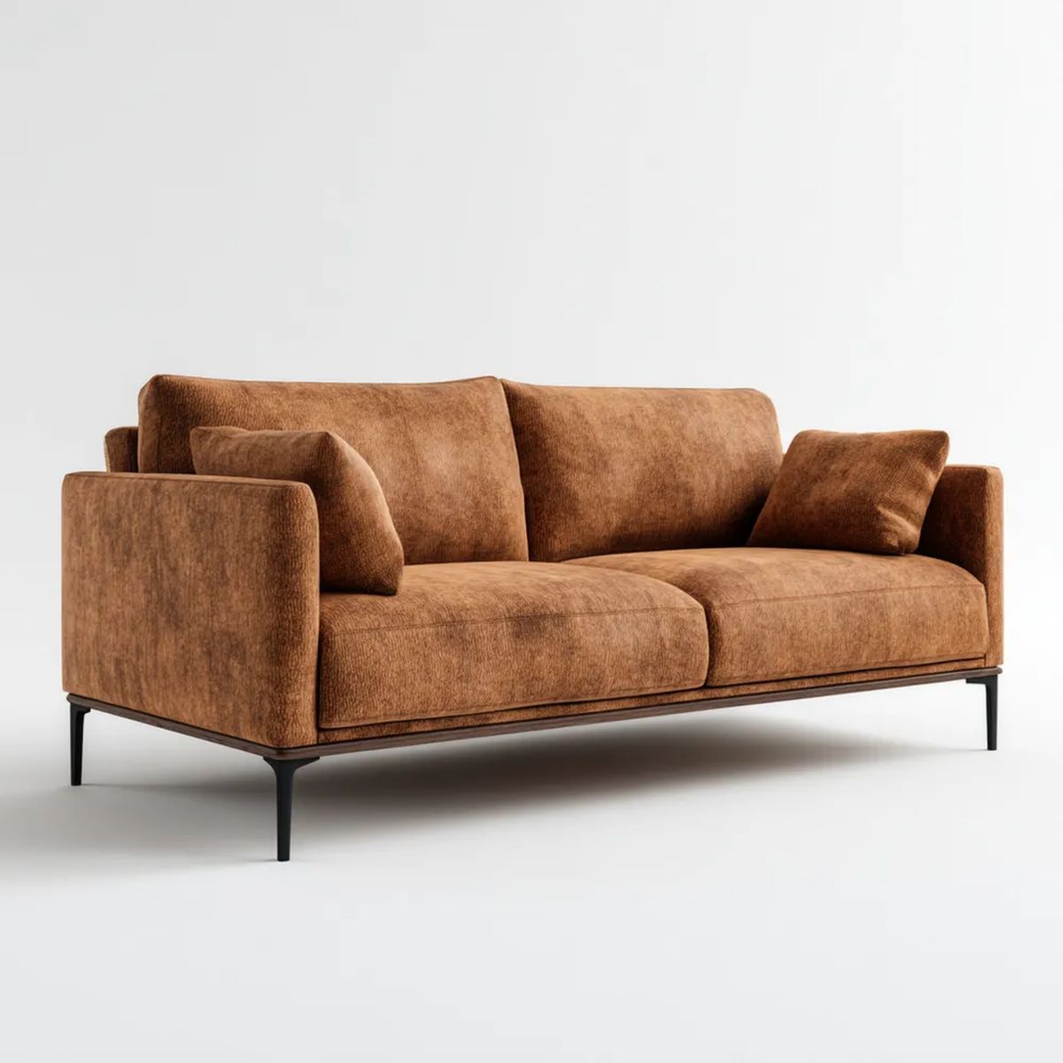 Brązowa sofa dwuosobowa z mikrofibry poliestrowej, 180 x 90 x 85 cm