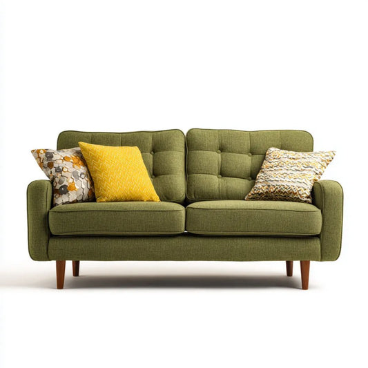 Zielona sofa dwuosobowa z tapicerką poliestrową, 160 x 85 x 88 cm