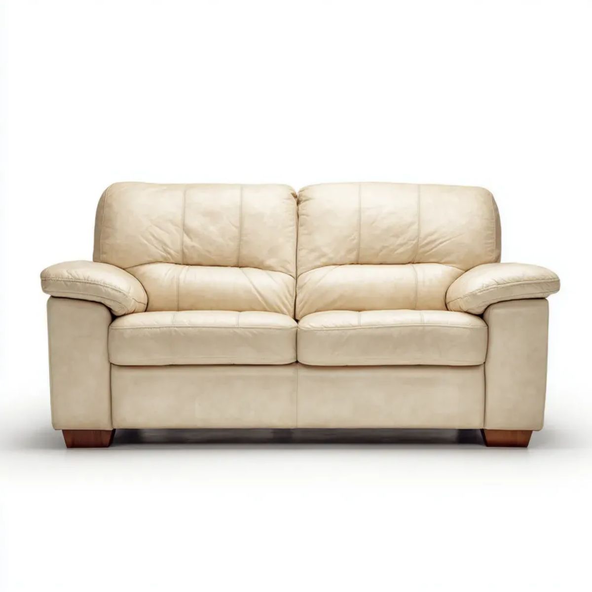 Dwuosobowa sofa z tapicerką PU, beżowa, 170 x 90 x 90 cm