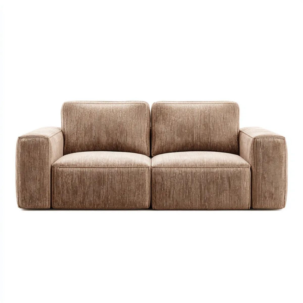 Dwuosobowa sofa beżowa z sztruksu poliestrowego 180 × 90 × 80 cm